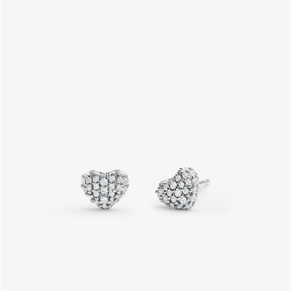 New MICHAEL KORS Women's Kors Love Pavé Heart Earrings - Picture 1 of 5